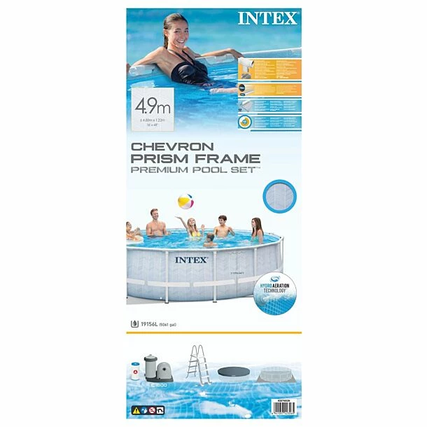 Intex Chevron Prism Frame Zwembad Set Rond Ø 488 X 122 Cm 14 Intex Chevron Prism Frame Zwembad Set Rond Ø 488 X 122 Cm - Afbeelding 12