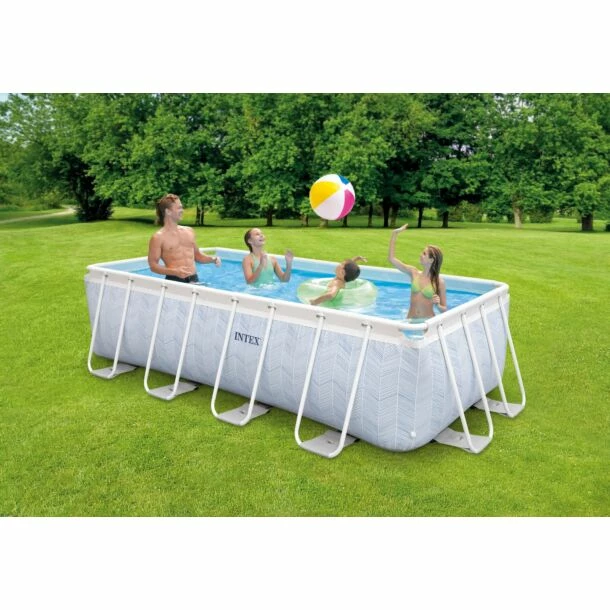 Intex Chevron Prism Frame Zwembad Set Rechthoek 400 X 200 X 100 Cm 4 Intex Chevron Prism Frame Zwembad Set Rechthoek 400 X 200 X 100 Cm - Afbeelding 2