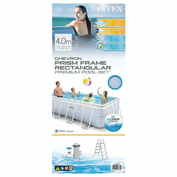 Intex Chevron Prism Frame Zwembad Set Rechthoek 400 X 200 X 100 Cm 13 Intex Chevron Prism Frame Zwembad Set Rechthoek 400 X 200 X 100 Cm - Afbeelding 11