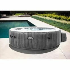 Intex PureSpa Greywood Bubble Deluxe + Aquatural Set Aroma Crystals 6 X 350 Gram -swimming pool Sales 28442 next to pool