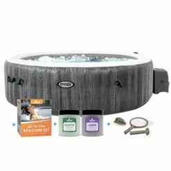 Intex PREMIUM PureSpa Greywood Bubble Deluxe 6 Pers. + Aquatural Care Set + WiFi