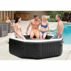 Intex PREMIUM PureSpa Jet & Bubble Deluxe Carbone + Aquatural Care Set + WiFi -swimming pool Sales 28457e 1 87050.1617928204 1