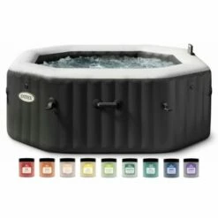 Intex PureSpa Jet & Bubble Deluxe Carbone + Aquatural Set Aroma Crystals + WiFi