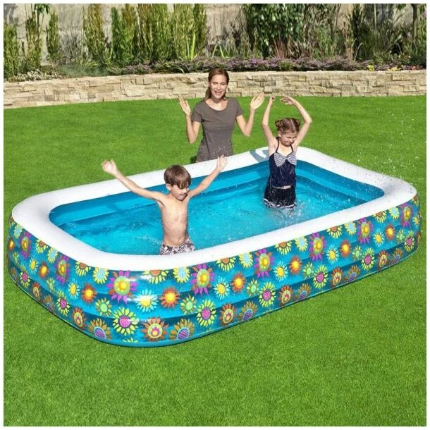 Bestway Familiezwembad Flora Jumbo 305 X 183 X 56 Cm 4 Bestway Familiezwembad Flora Jumbo 305 X 183 X 56 Cm - Afbeelding 2