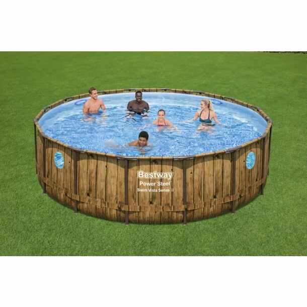 Bestway Power Steel Swim Vista Zwembad Set Rond Ø 488 X 122 Cm 4 Bestway Power Steel Swim Vista Zwembad Set Rond Ø 488 X 122 Cm - Afbeelding 2