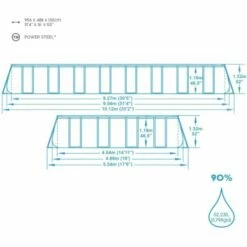 Bestway Power Steel ZZwembad Solo Rechthoek 956 X 488 X 132 Cm -swimming pool Sales 56936 3