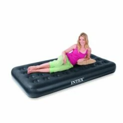 Intex Velvet Flocked Pattern Twin Luchtbed Met Pomp