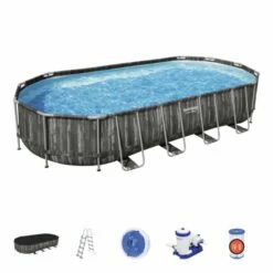 Bestway Power Steel Zwembad 732 Cm + Complete Onderhoud Set -swimming pool Sales bestway agp set 24ftx12ftx48in power steel 5611t 5611tgb 5611tgs
